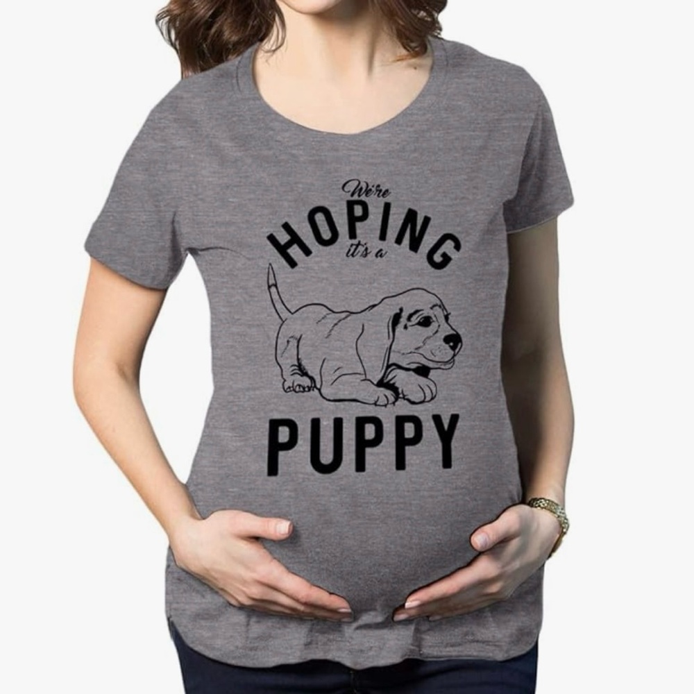 Gray Dog Lover Maternity T-Shirt